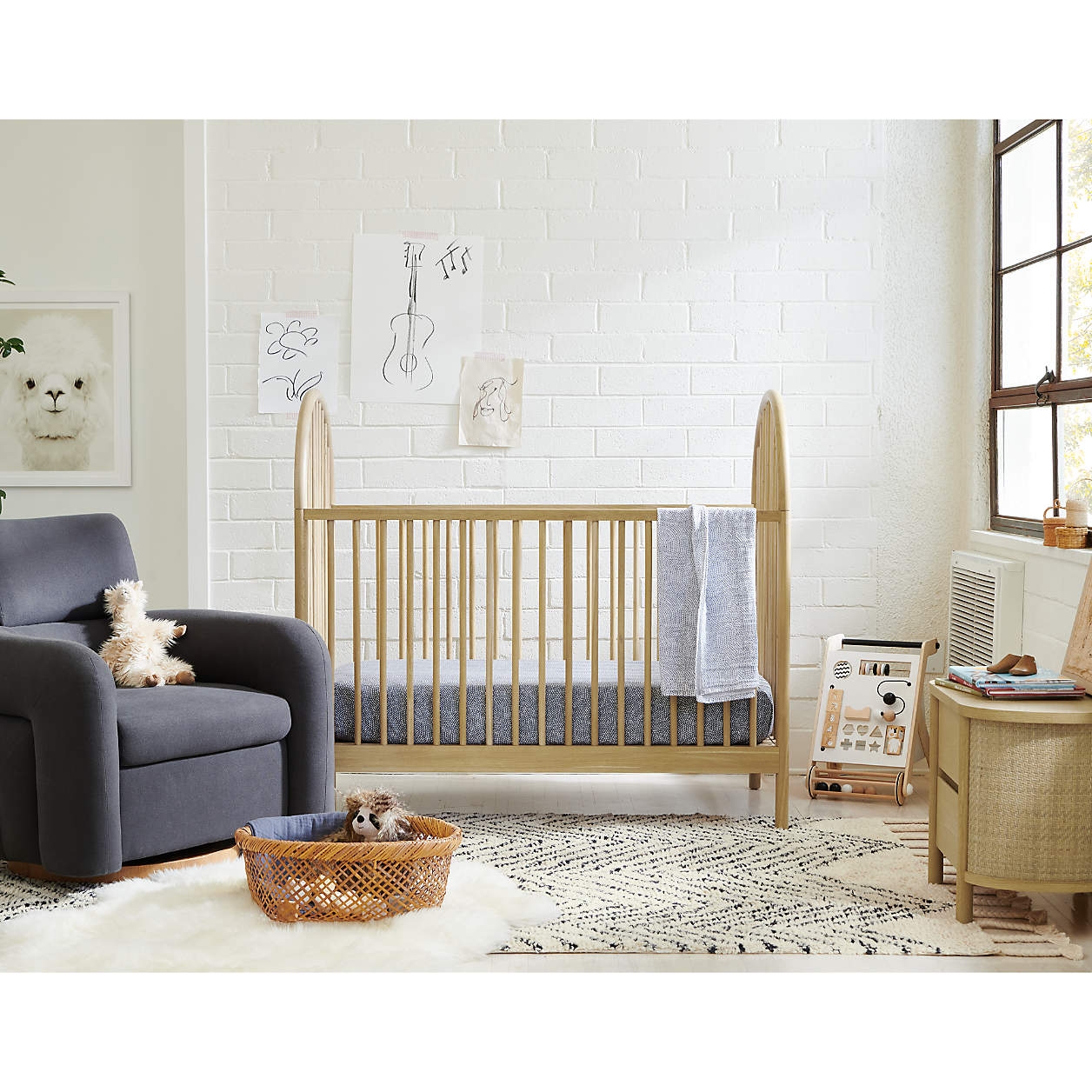 Canyon Natural Spindle Wood Convertible Baby Crib by Leanne Ford - Image 7