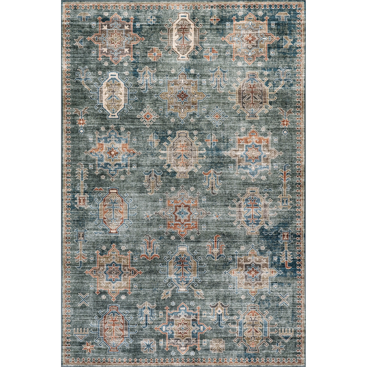 Philomena Medallion Spill Proof Machine Washable Area Rug 8' x 10' - Image 0
