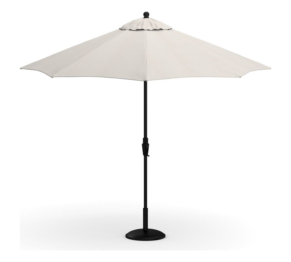 9' Round Umbrella with Aluminum Tilt Pole, Water-Resistant Canvas; Natural - Image 0