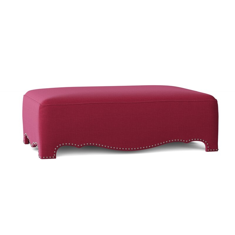 Camel Upholstered Ottoman - Image 0