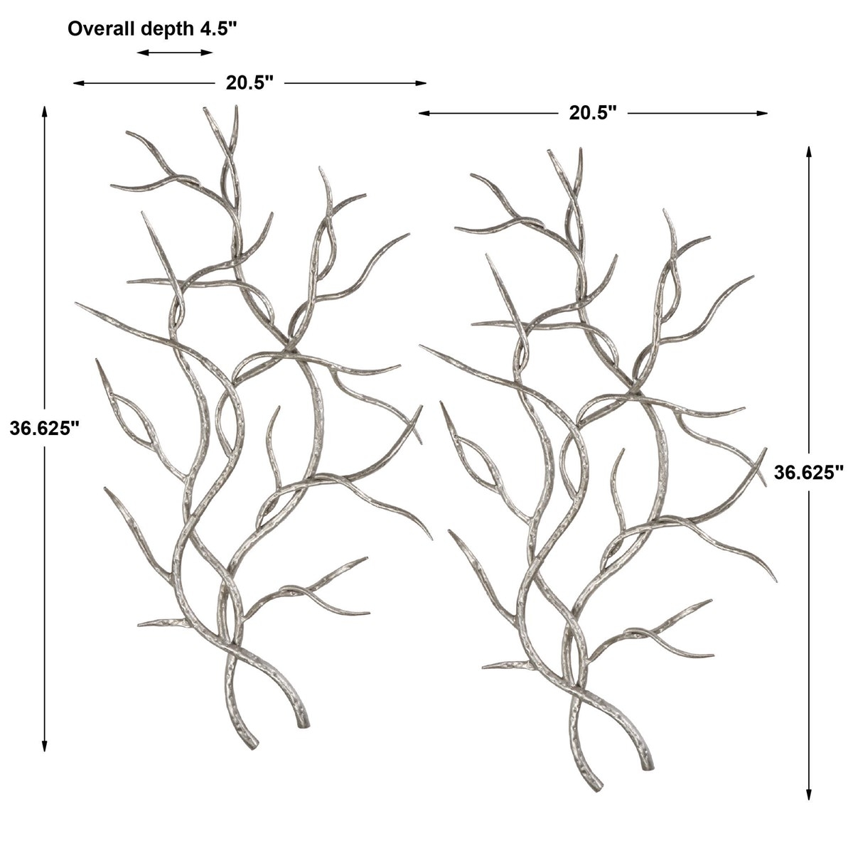 Silver Branches Wall Art S/2 - Image 2