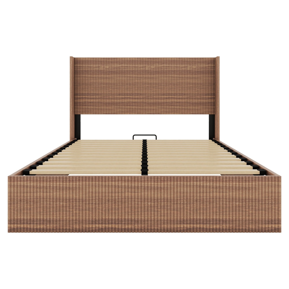 Contour & Co. | Queen Modern Grooved Undulating Lift Storage Bedframe - Image 3