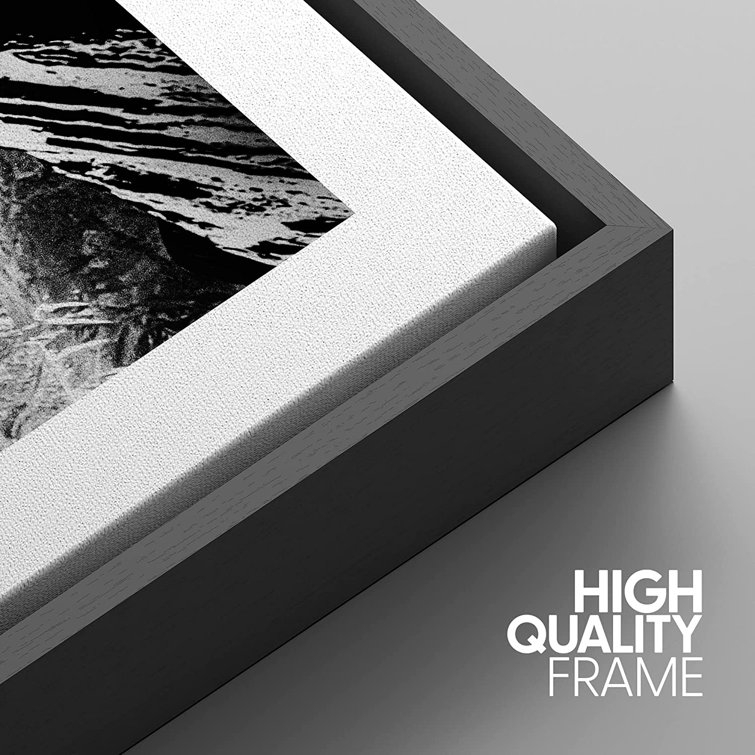 IDEA4WALL Framed Canvas Print Wall Art Set Black White Snowy Winter Mountain Landscape Nature Wilderness Photography Modern Art Rustic Scenic Relax/Calm For Living Room, Bedroom, Office - 24"X36"X3 White - Image 1