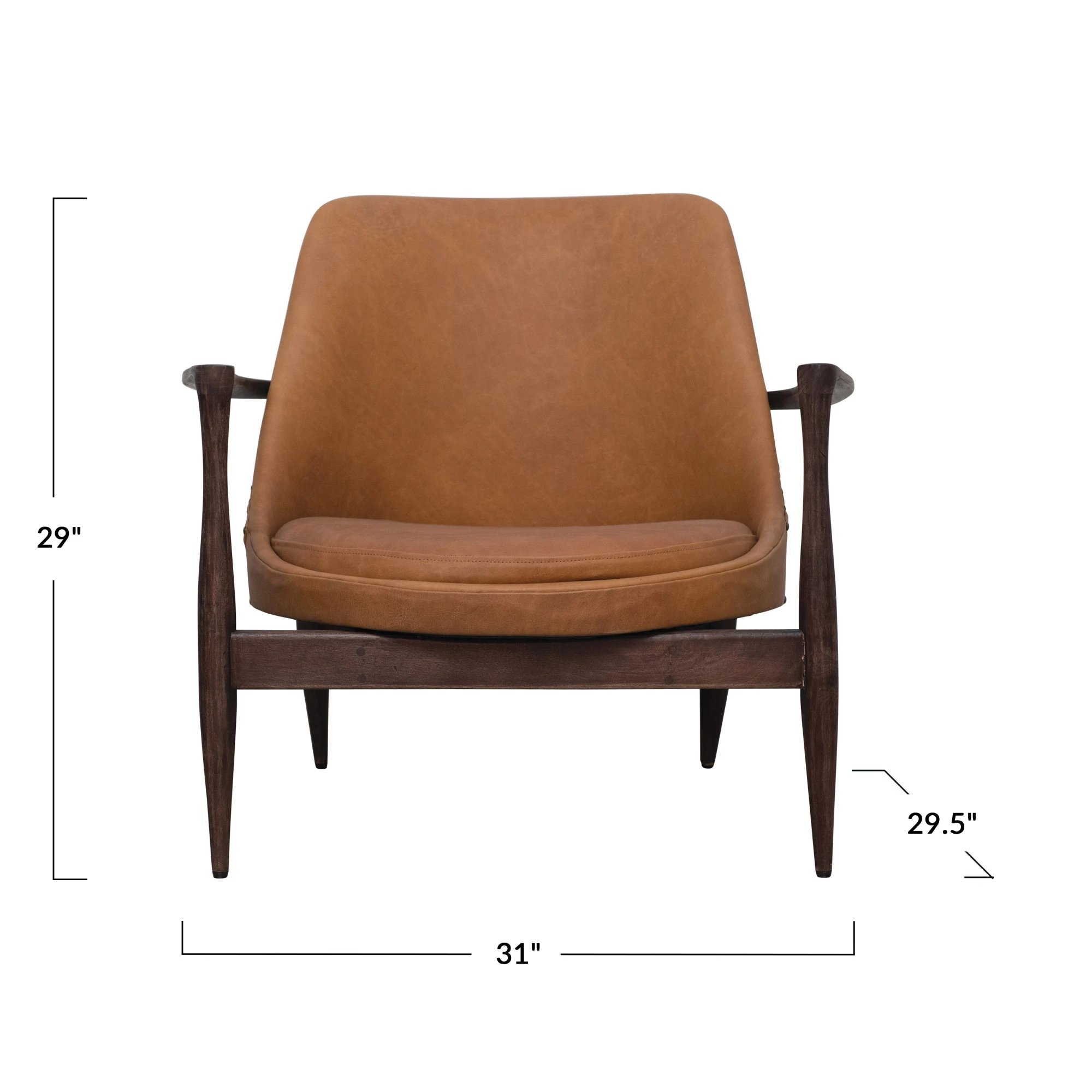 Leather Chair with Mango Wood Frame - Image 5