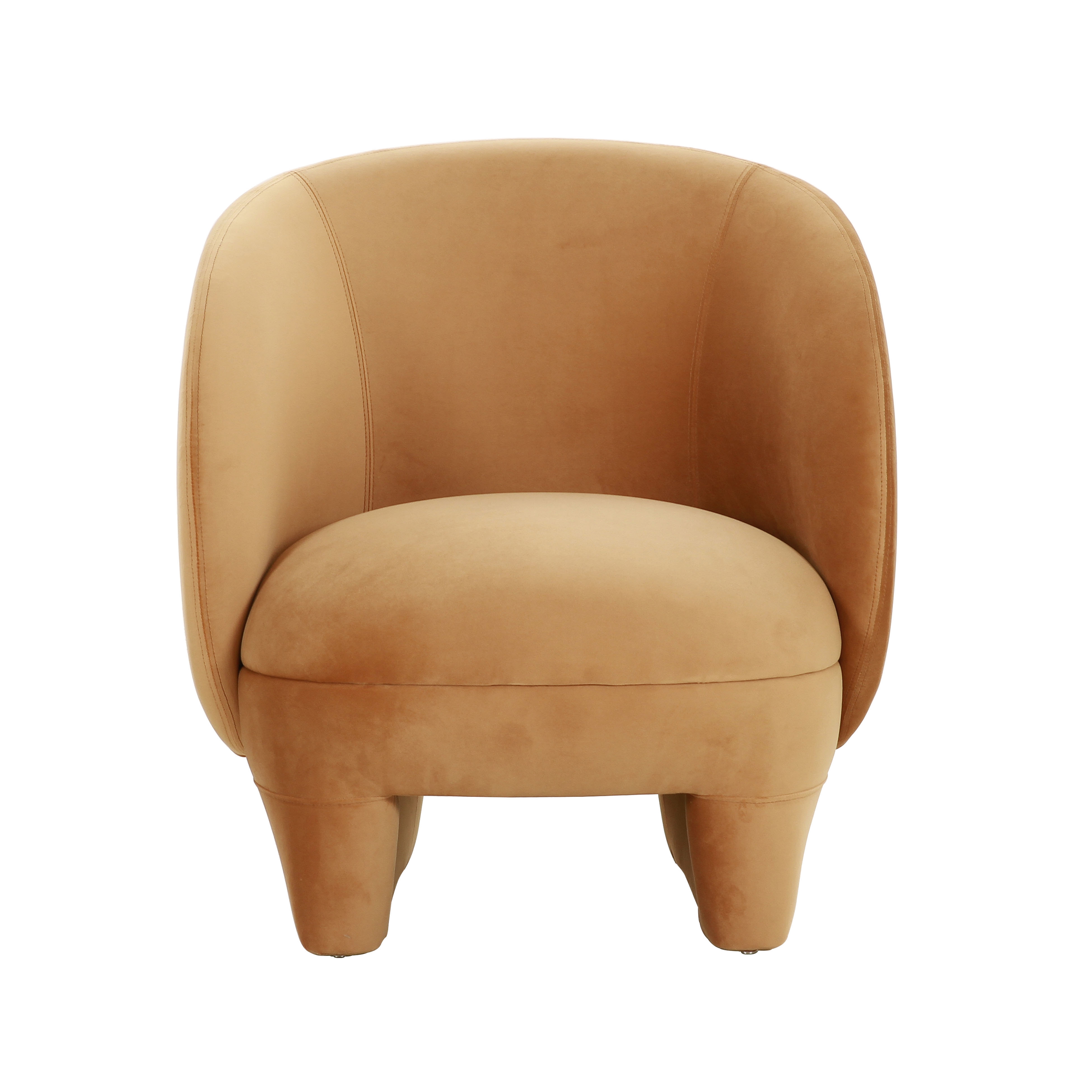 Kiki Cognac Velvet Accent Chair - Image 1