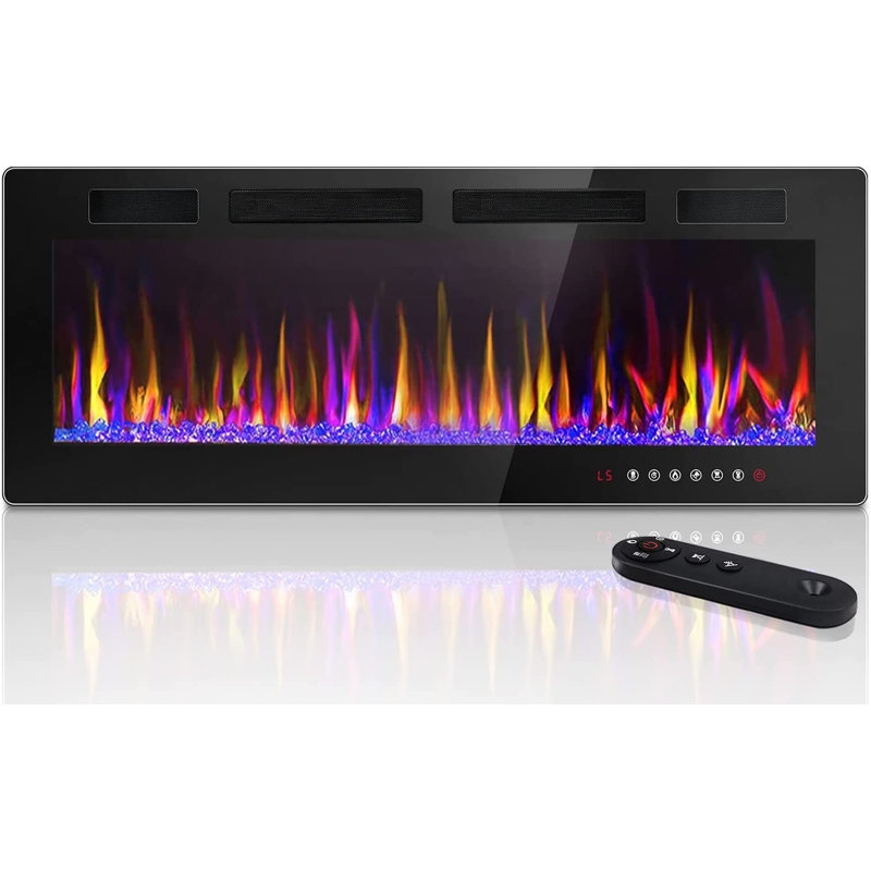 Arcuri Recessed Wall Mounted Electric Fireplace - Image 0
