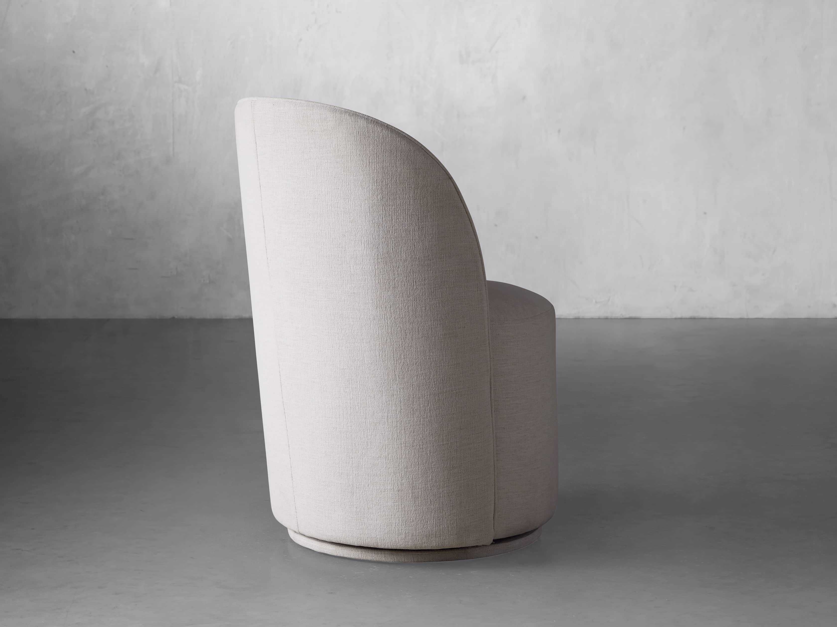 Kira Swivel Dining Chair in Nomad Snow Upholstered White - Image 3