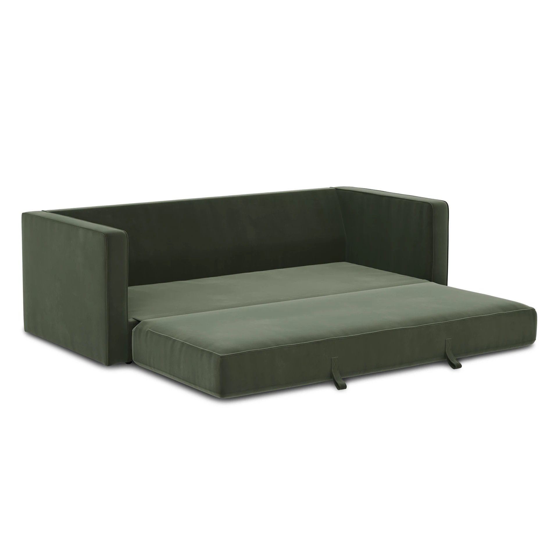 Sven 88" Tufted Velvet Sofa Bed - Plush Pacific Green - Image 1
