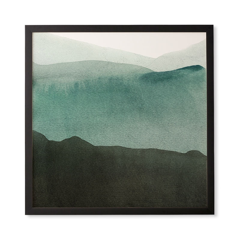 Valleys Deep Mountains High by Iris Lehnhardt - Framed Wall Art Bamboo 30" x 30" - Image 0