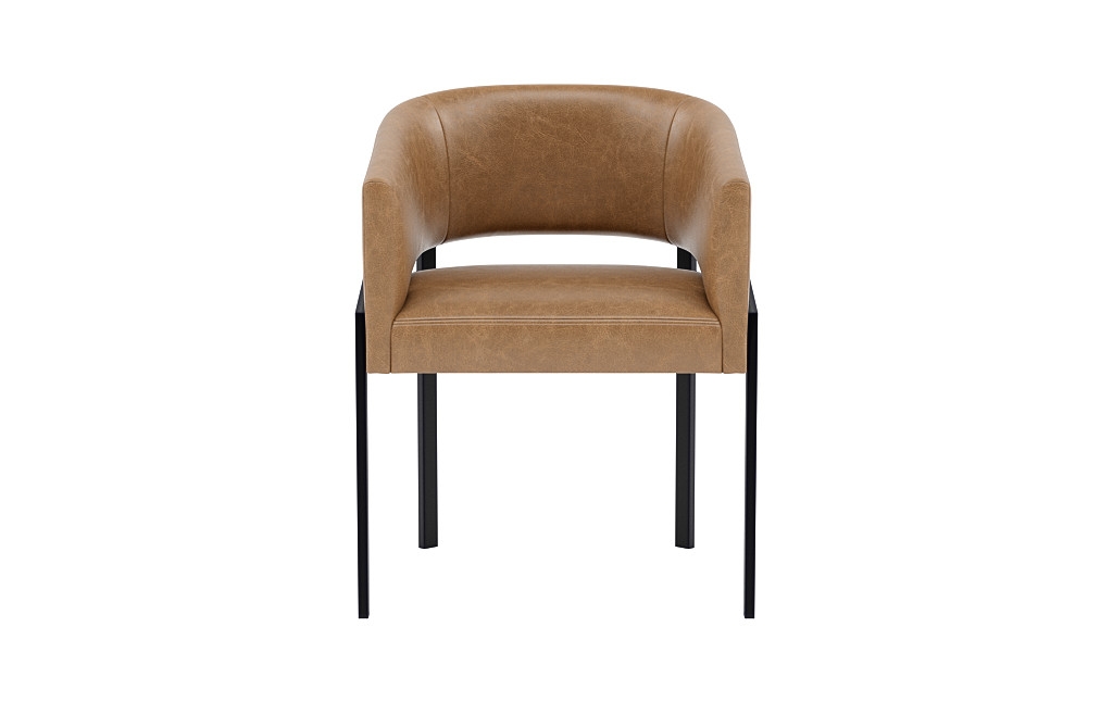 Mina Leather Metal Framed Upholstered Chair - Image 0