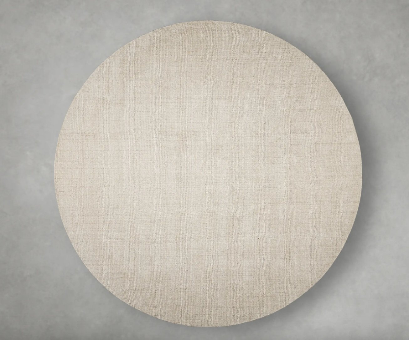 Lanning Round Rug in Wool 8' White  Ivory  - Image 0