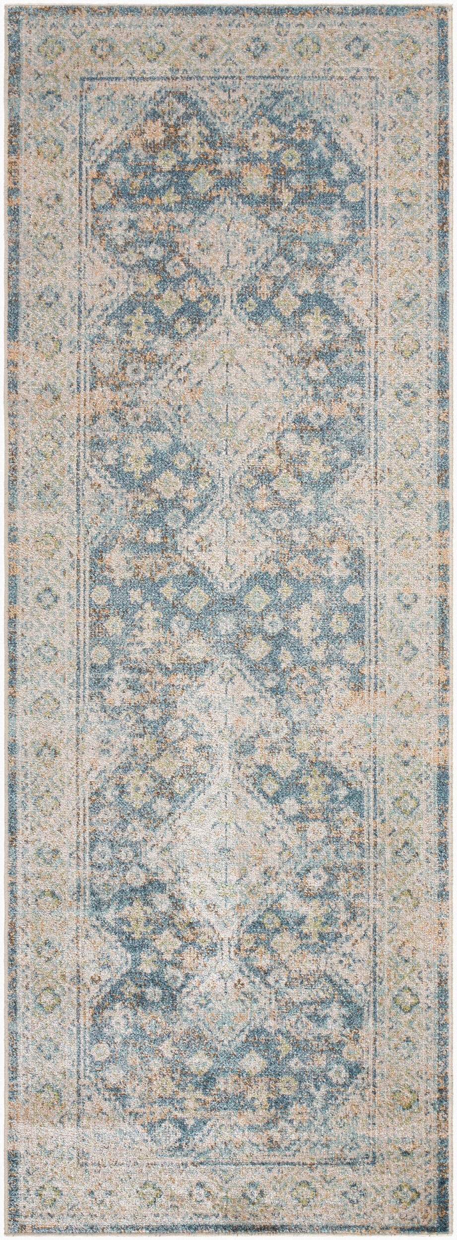 Lillian Blue Indoor 2'7" x 7'3" Machine Woven Rug - Image 0
