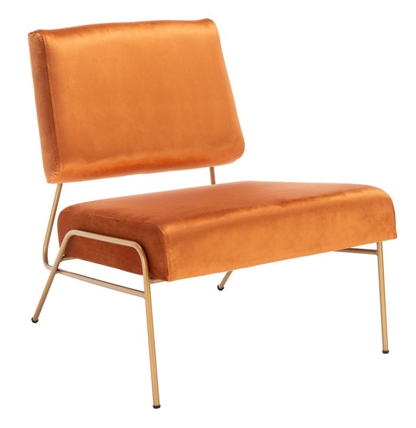 Romilly Velvet Accent Chair - Sienna / Gold - Safavieh - Image 0