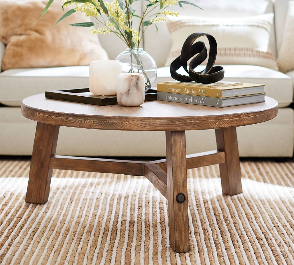 Rustic Farmhouse Round Coffee Table - Image 1
