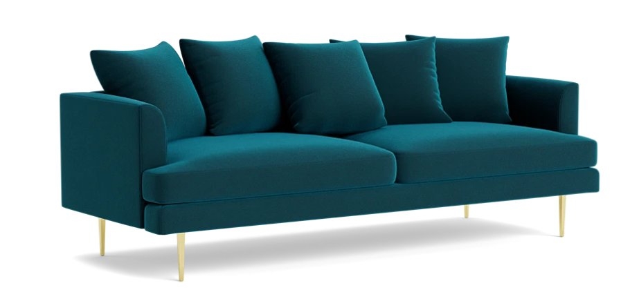 Blue Aime Mid Century Modern Sofa - Royale Peacock - Image 1