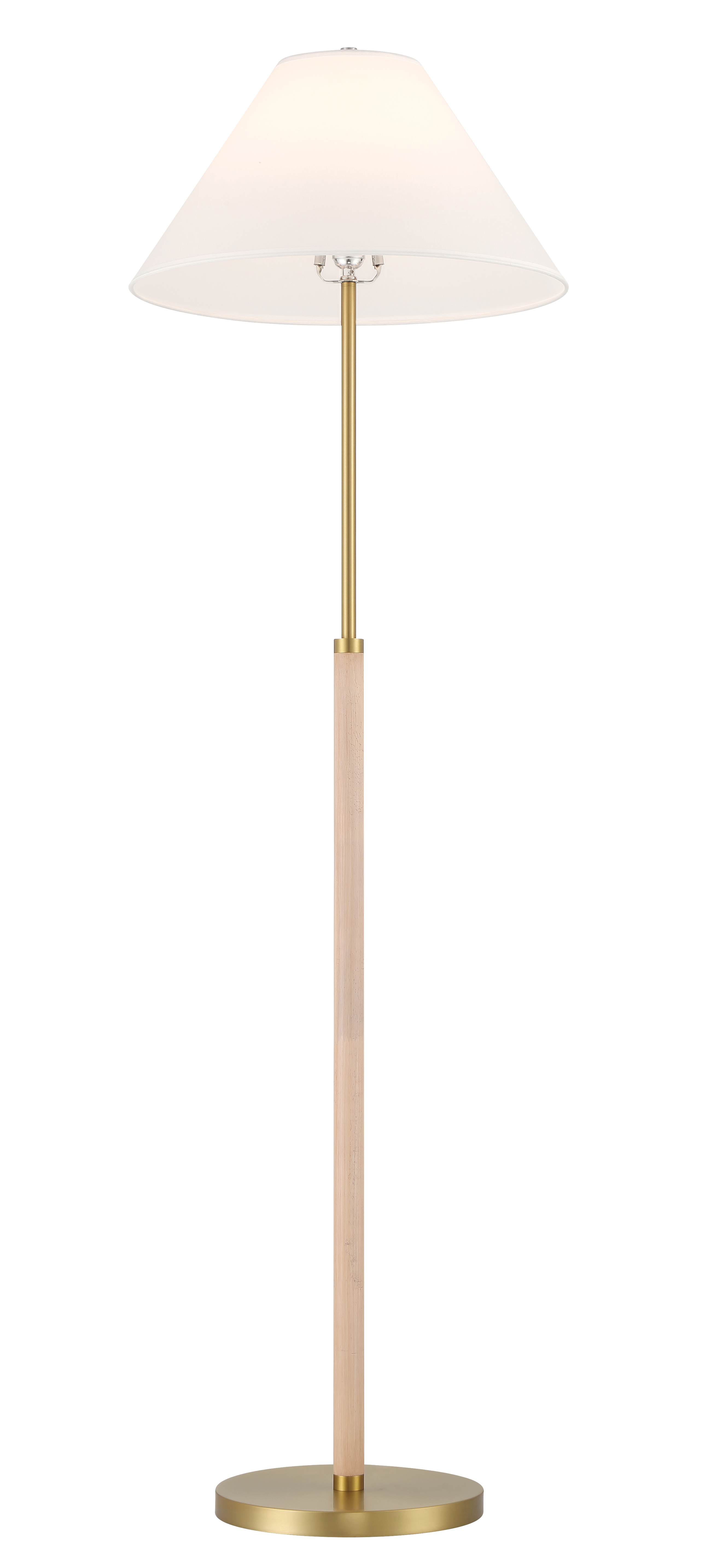 Hayward Floor Lamp | Cerused Oak, Antique Brass - Image 2