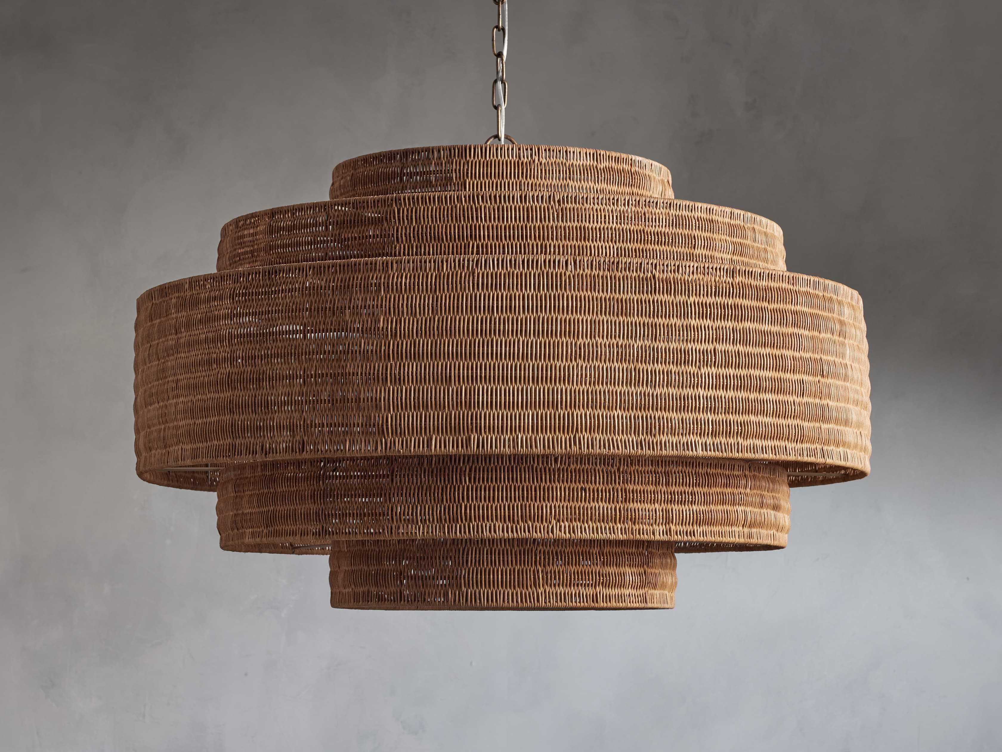 Paloma Chandelier in Rattan 40" Natural   - Image 2