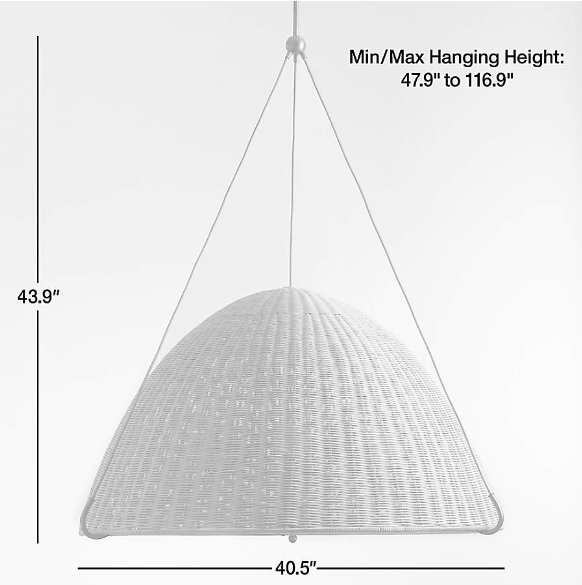 Harwich Large Woven Rattan Dome Pendant Light by Jake Arnold - Image 7
