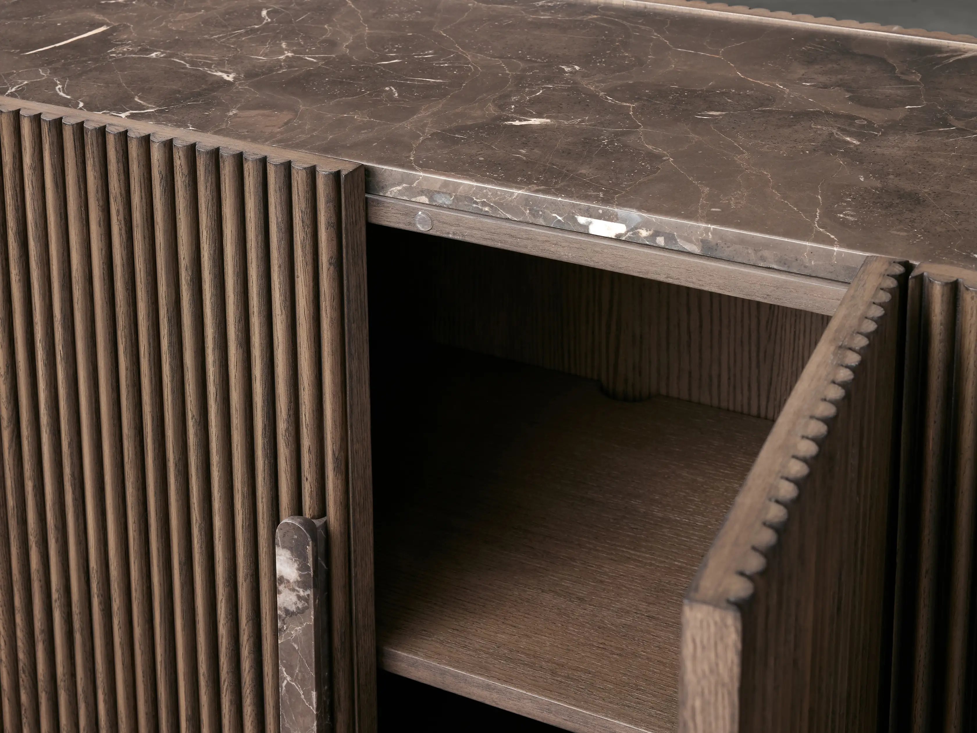 Astor Sideboard in Stone Brown  Chestnut/Espresso 84" - Image 1