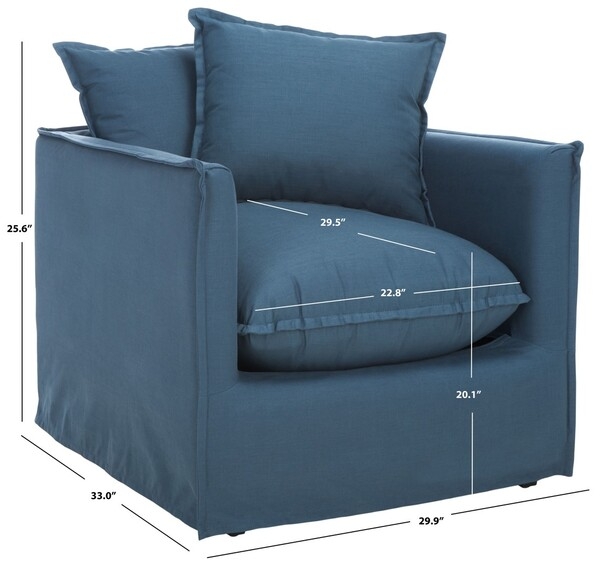 Joey Arm Chair - Blue/Black - Safavieh - Image 2