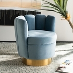 Arrow Swivel Velvet Chair - Image 1
