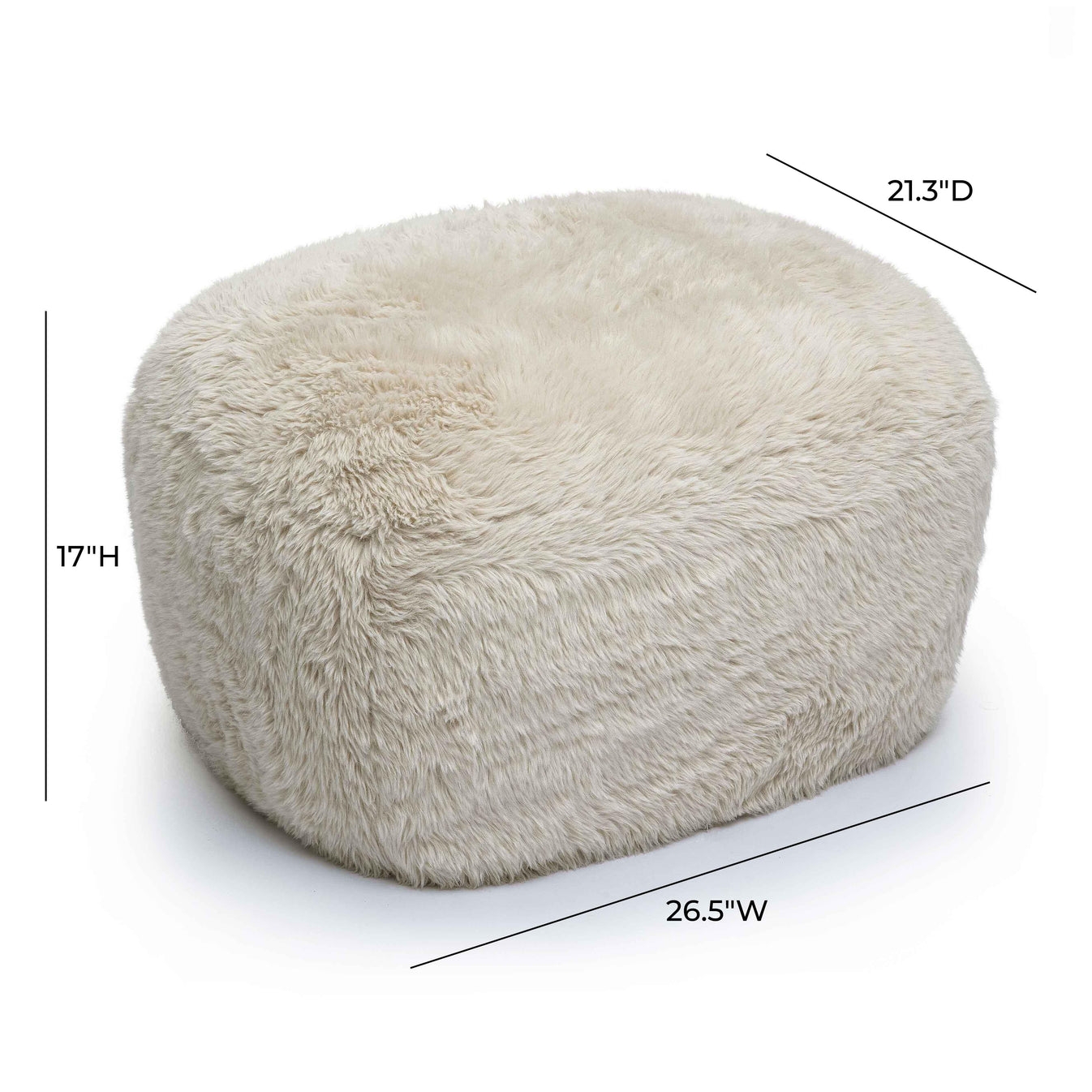 Britt Vegan Shearling Ottoman - Image 3