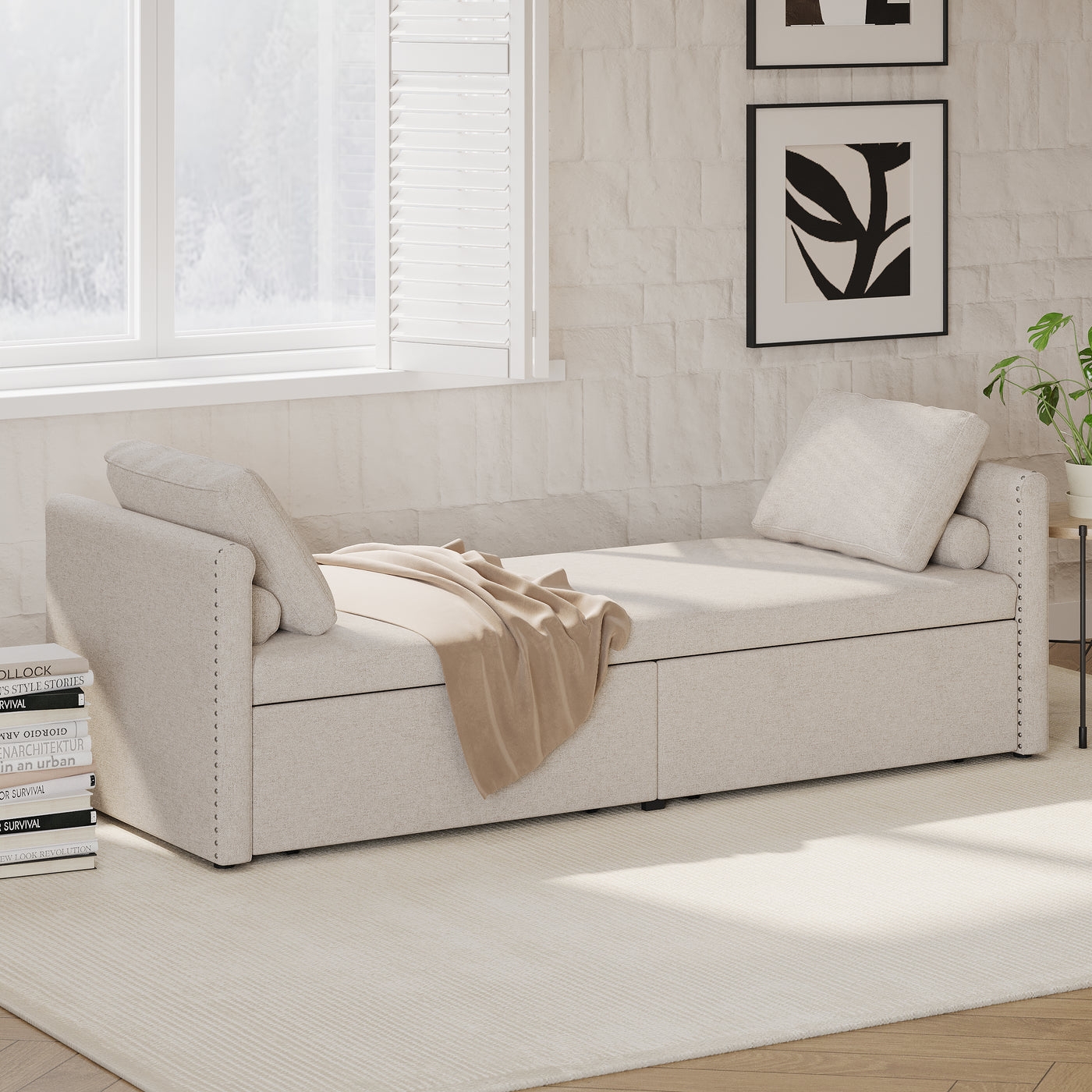 Contour & Co. | Modern Chaise Lounger Storage Bench - Image 0