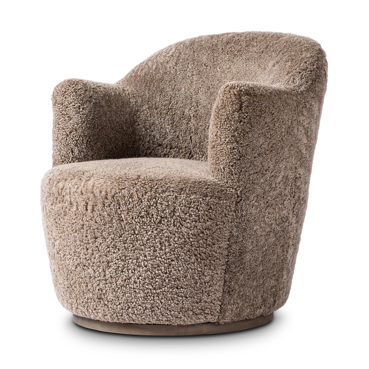 Aurora Swivel Chair - Taupe Shearling - Image 3