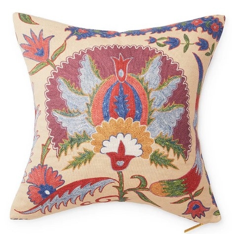 Bright Botanical Suzani Pillow - Image 1