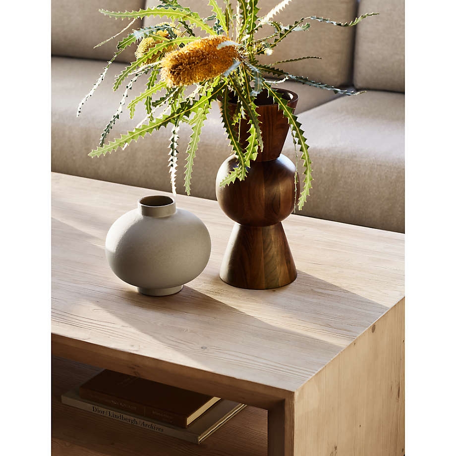 Vernon Natural Pine Wood 56" Rectangular Coffee Table with Shelf - Image 2
