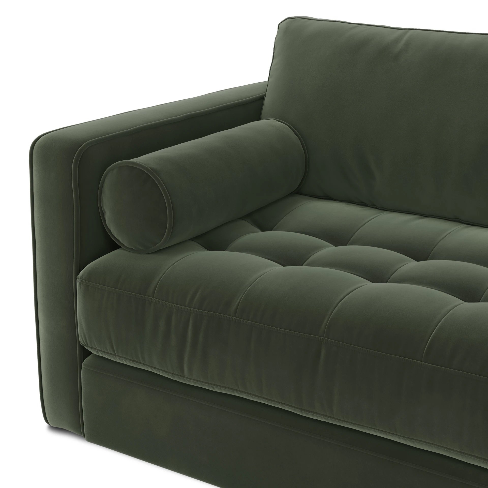Sven 88" Tufted Velvet Sofa Bed - Plush Pacific Green - Image 5