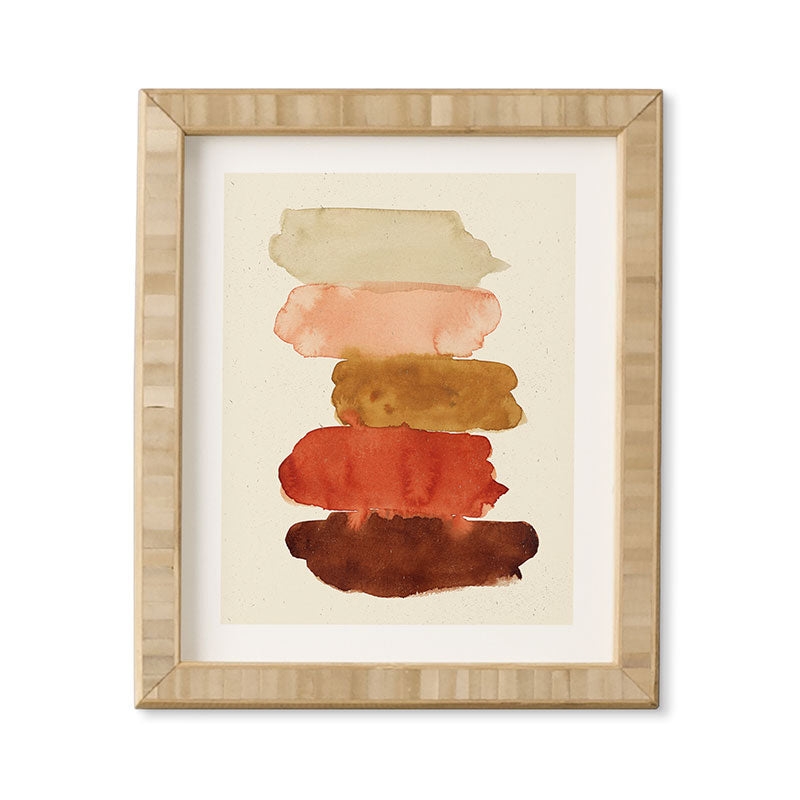 Watercolor Swatches Rust Brown by Pauline Stanley - Framed Wall Art Bamboo 8" x 9.5" - Image 0
