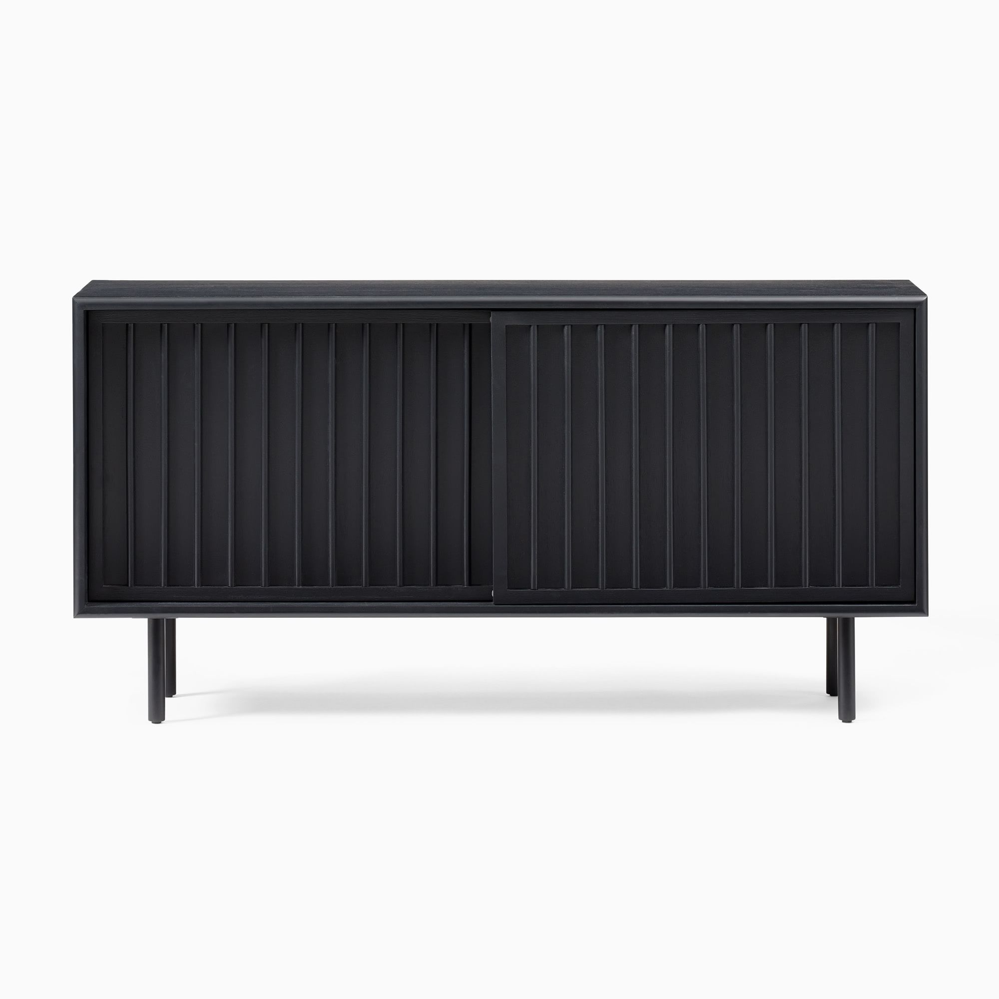 Slatted 48" Shallow Media, Black, Dark Bronze - Image 0