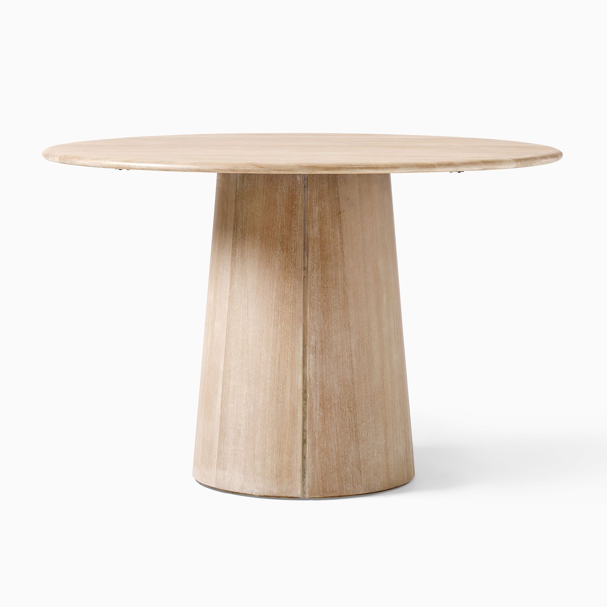 Anton Round Pedestal Dining Table 48", Cerused White - Image 0