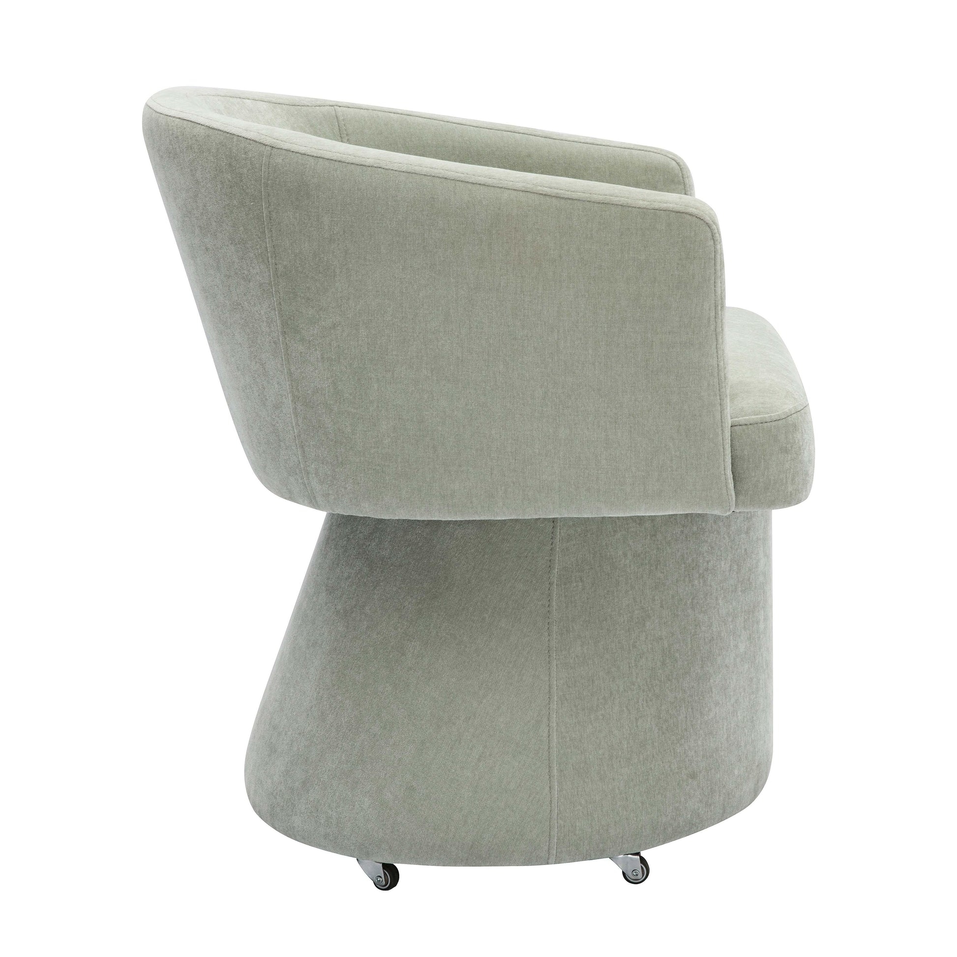 Kristen Light Green Upcycled Chenille Rolling Desk Chair - Image 5