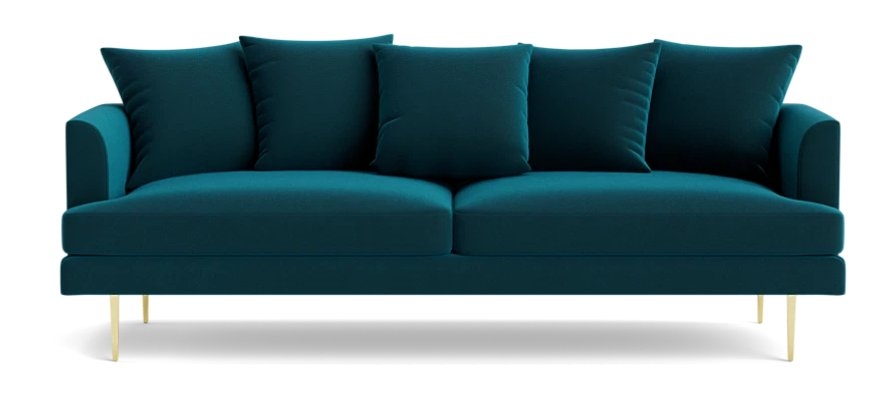 Blue Aime Mid Century Modern Sofa - Royale Peacock - Image 0
