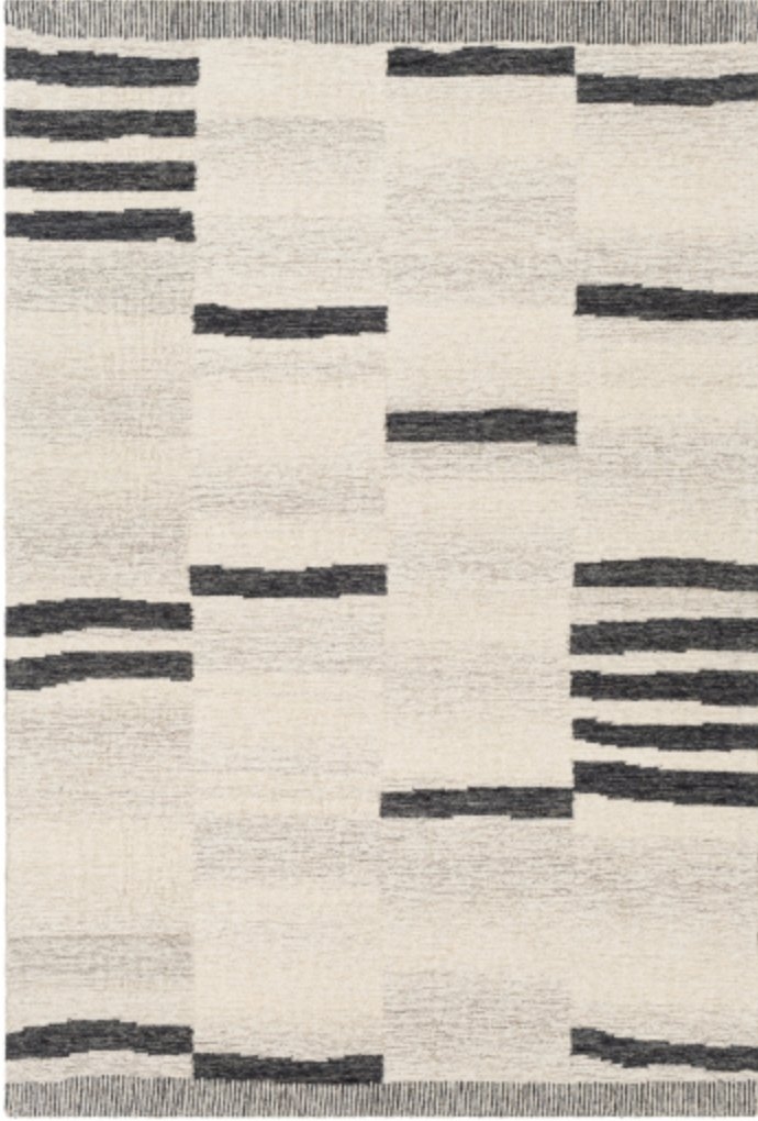 Uptown Striped Handmade Tufted Wool Cream/Black Area Rug - Image 2