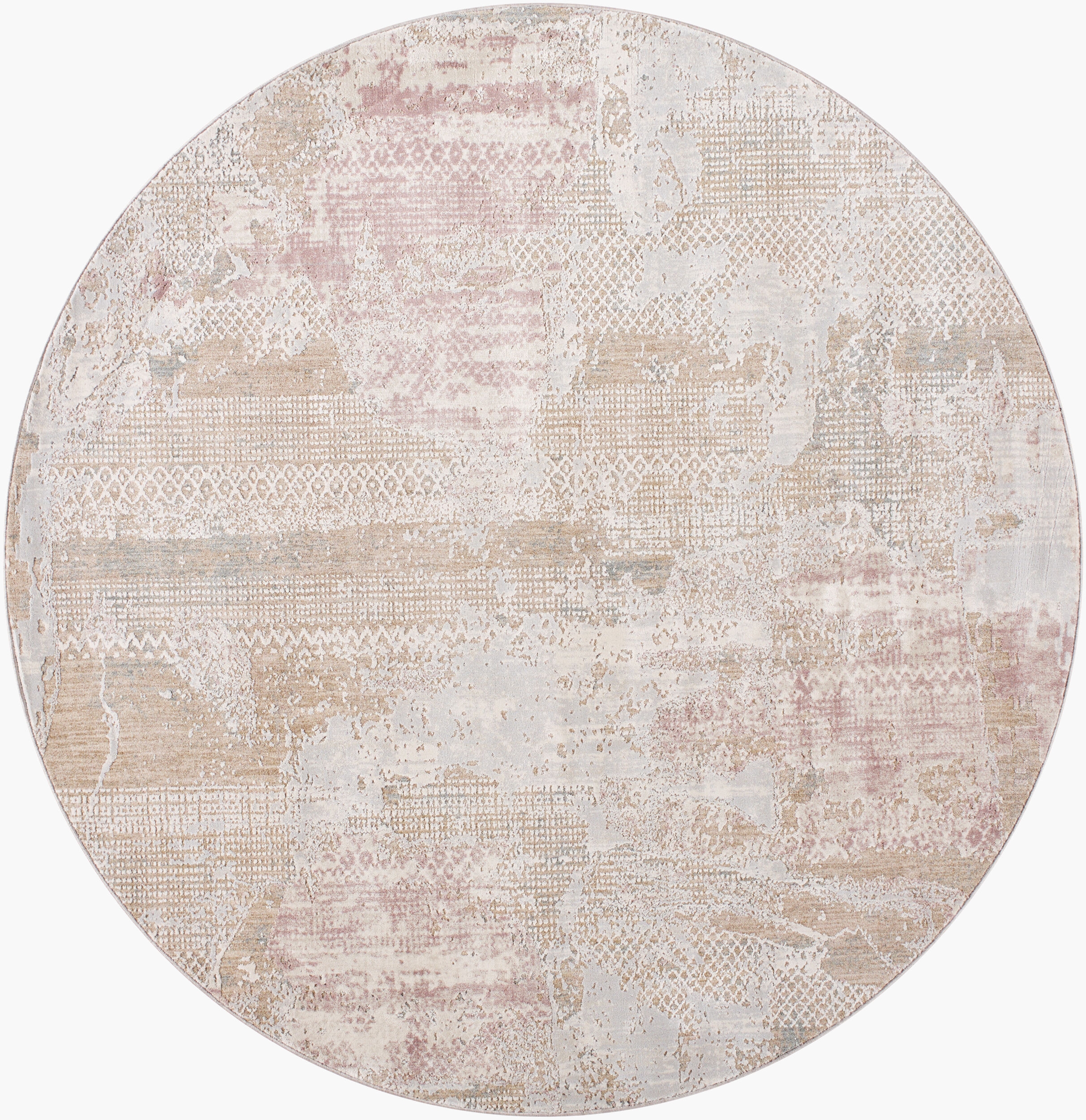 Brunswick Beige Indoor 6'7" x 6'7" Machine Woven Rug - Image 0