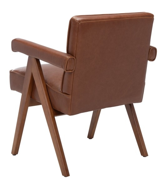 Suri Mid Century Arm Chair - Cognac / Walnut - Safavieh - Image 5