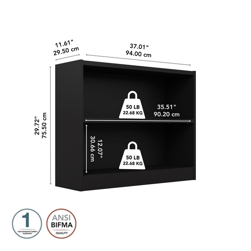 Doyno Small 2 Shelf Bookcase, Storage and Display Bookshelf for Home Office and Living Room - Image 1