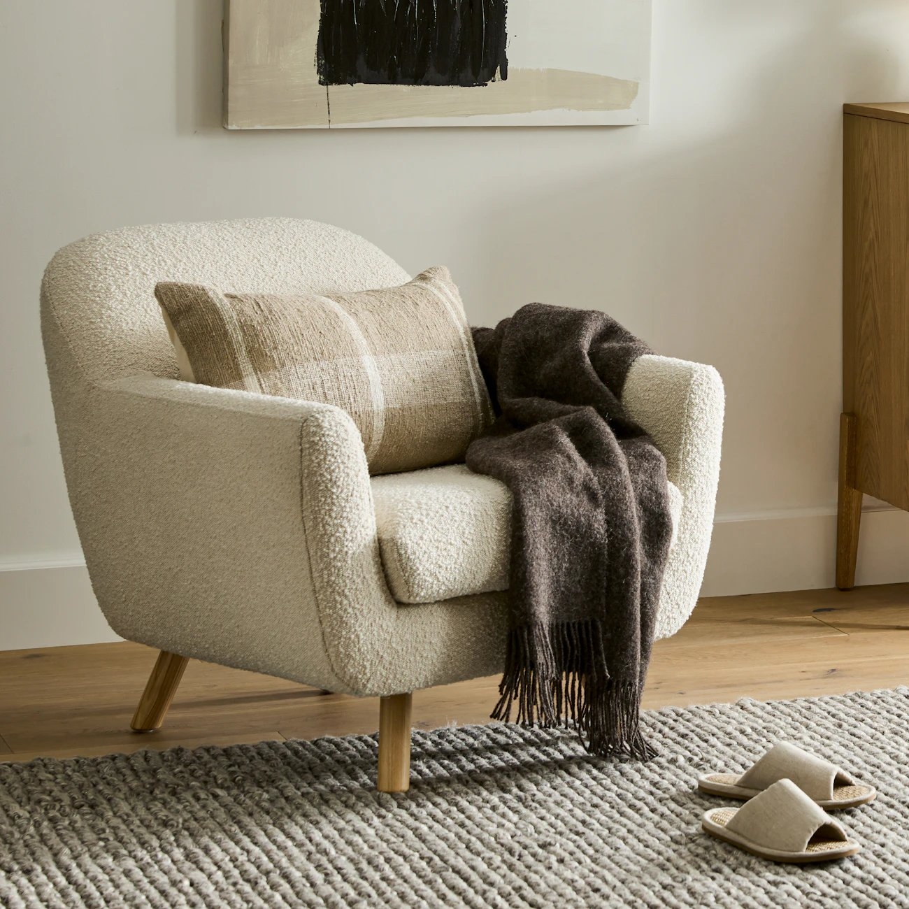 Gabriola 34" Lounge Chair - Ivory Bouclé - Image 4