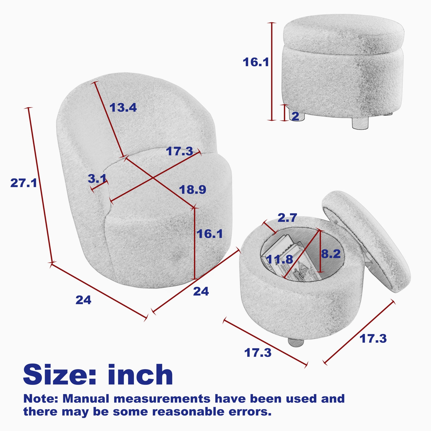 Contour & Co. | Swivel Barrel Accent Chair with Ottoman - Image 2