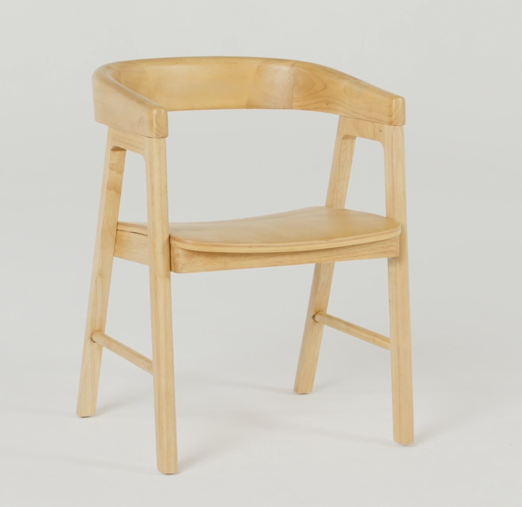 Modern Solid Wood Rounded Back Dining Chair (2 pack) - Natural - Image 0