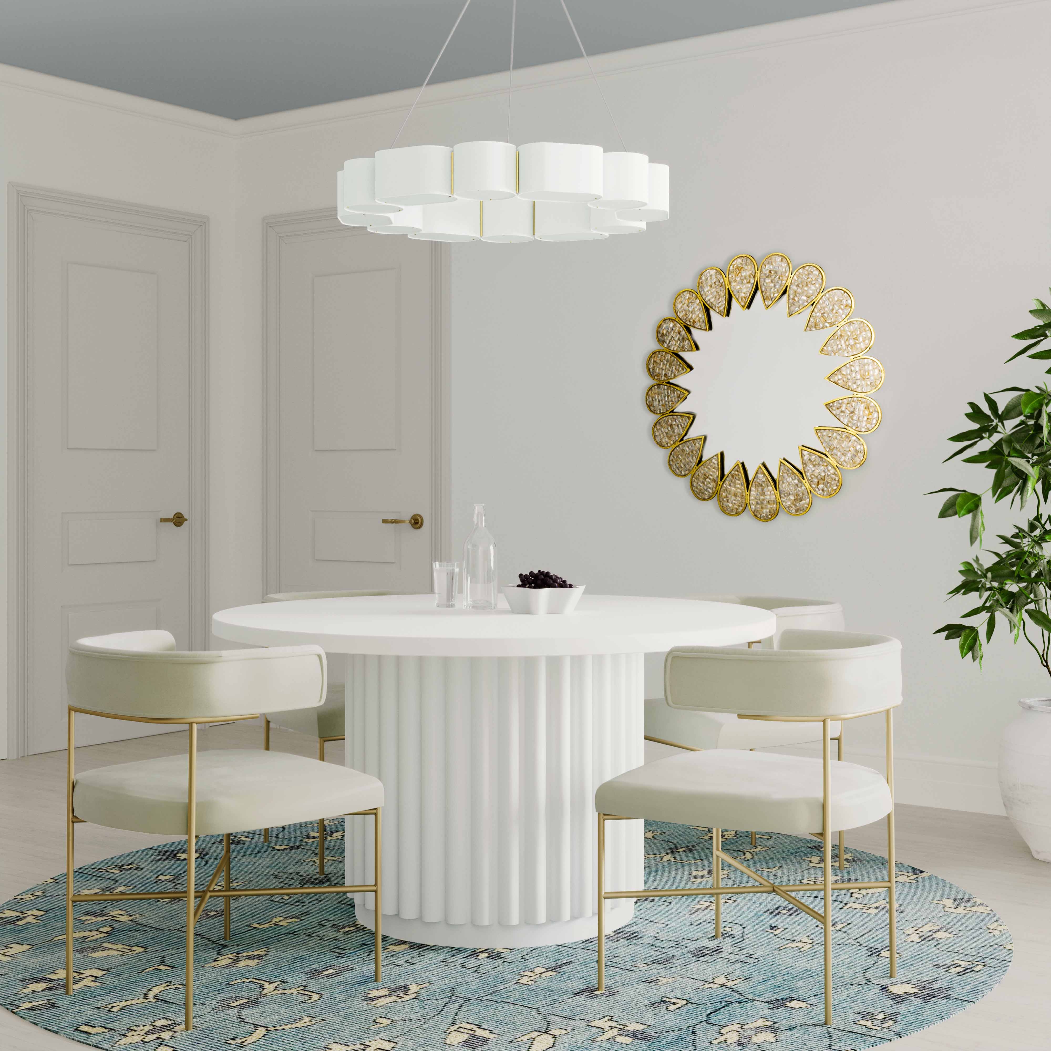 Kali 55 Inch White Round Dining Table - Image 1