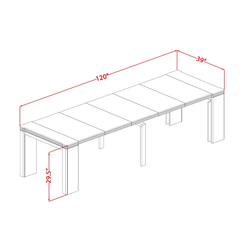 Vedder Rectangular Extendable Dining Table  120.3'' L x 39'' W - Image 2