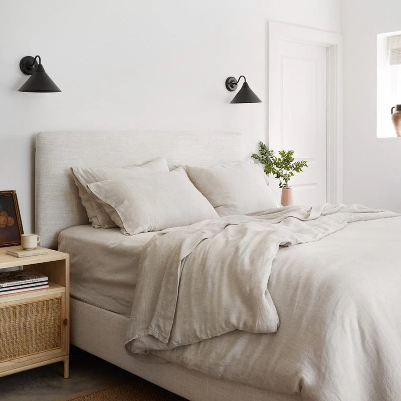 The Citizenry Stonewashed Linen Duvet Cover | Full/Queen | Duvet Only | Sand - Image 4