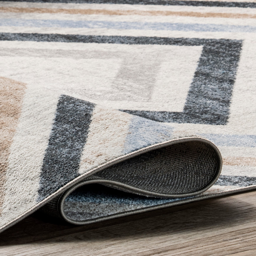 Akari Transitional Diamond Machine Washable Area Rug - Image 1