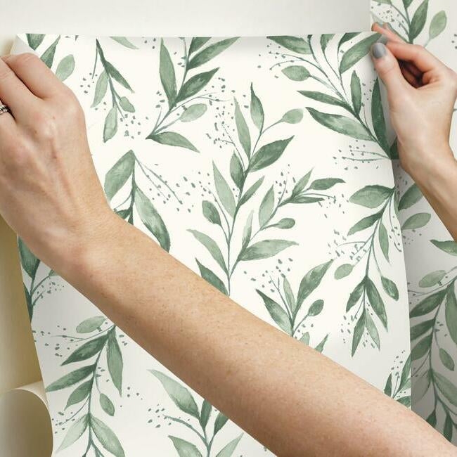 Olive Branch Premium Peel + Stick Wallpaper - Image 1