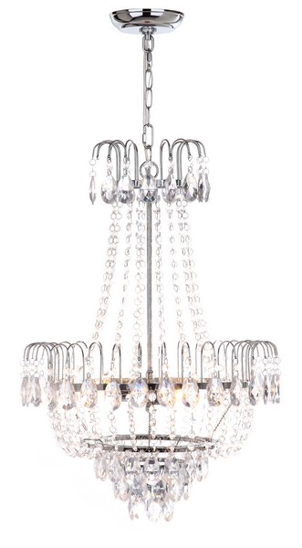 Sonja 3 Light 18 Inch-Dia Pendant - Chrome/Clear - Safavieh - Image 0