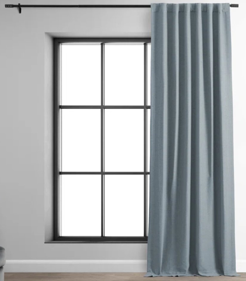 Freemansburg Room Darkening Rod Pocket Single Curtain Panel, Gulf Blue, 50" x 96" - Image 0